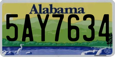 AL license plate 5AY7634
