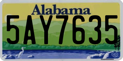 AL license plate 5AY7635
