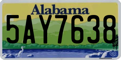 AL license plate 5AY7638