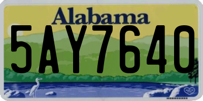 AL license plate 5AY7640