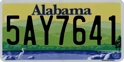 AL license plate 5AY7641