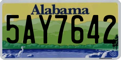 AL license plate 5AY7642