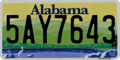 AL license plate 5AY7643