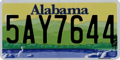 AL license plate 5AY7644