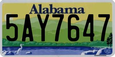 AL license plate 5AY7647