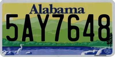 AL license plate 5AY7648