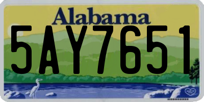 AL license plate 5AY7651
