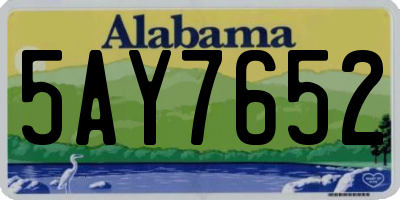 AL license plate 5AY7652