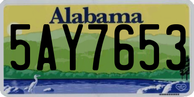 AL license plate 5AY7653