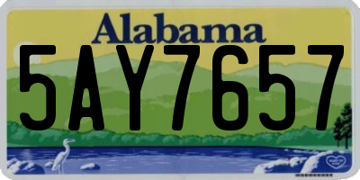 AL license plate 5AY7657