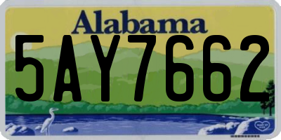 AL license plate 5AY7662