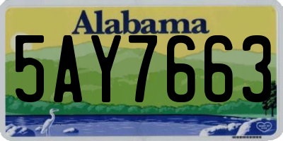AL license plate 5AY7663