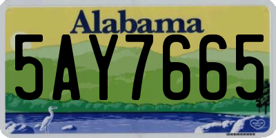 AL license plate 5AY7665