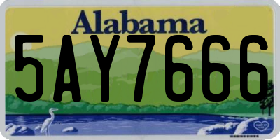 AL license plate 5AY7666