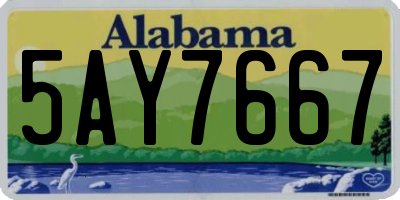 AL license plate 5AY7667