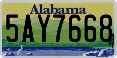 AL license plate 5AY7668