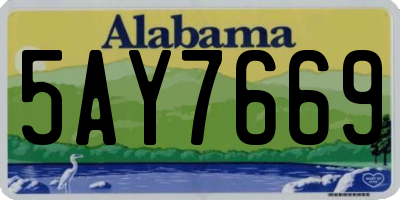 AL license plate 5AY7669