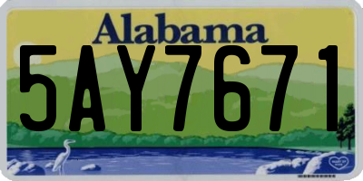 AL license plate 5AY7671