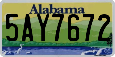 AL license plate 5AY7672