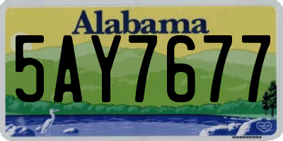 AL license plate 5AY7677