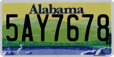 AL license plate 5AY7678