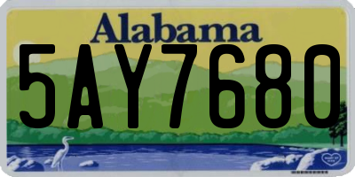 AL license plate 5AY7680
