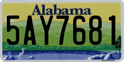 AL license plate 5AY7681