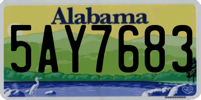 AL license plate 5AY7683