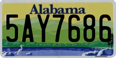 AL license plate 5AY7686