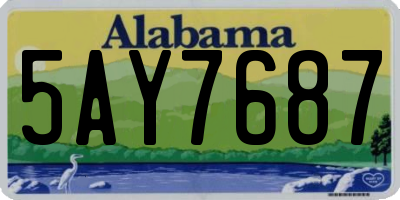 AL license plate 5AY7687