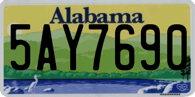 AL license plate 5AY7690