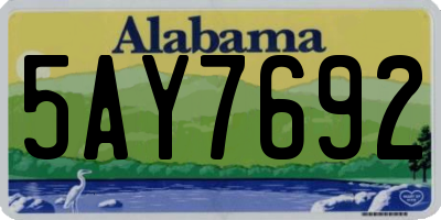 AL license plate 5AY7692