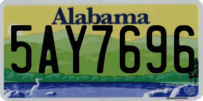 AL license plate 5AY7696