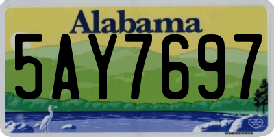 AL license plate 5AY7697