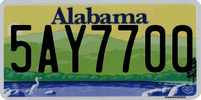 AL license plate 5AY7700