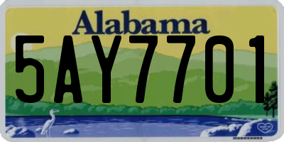 AL license plate 5AY7701