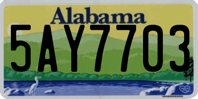 AL license plate 5AY7703