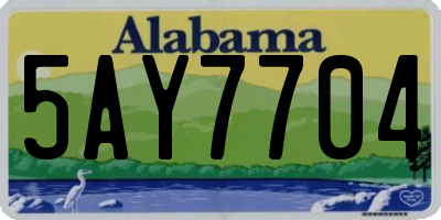 AL license plate 5AY7704
