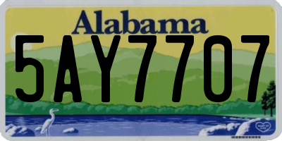 AL license plate 5AY7707