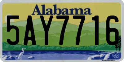 AL license plate 5AY7716