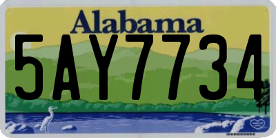 AL license plate 5AY7734