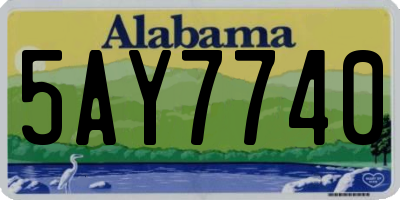 AL license plate 5AY7740