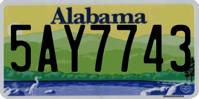 AL license plate 5AY7743