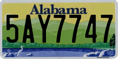 AL license plate 5AY7747