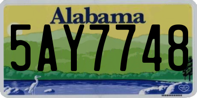 AL license plate 5AY7748