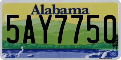 AL license plate 5AY7750