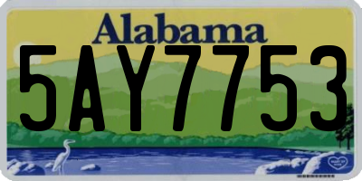 AL license plate 5AY7753