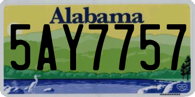 AL license plate 5AY7757