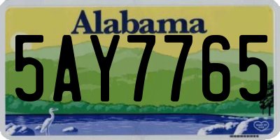 AL license plate 5AY7765