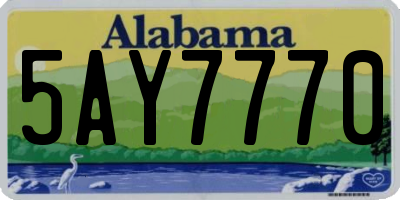 AL license plate 5AY7770
